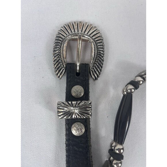 Vintage Southwestern Buffalo Nickel Belt Silver Bead Onyx Western Boho 32 main image 7